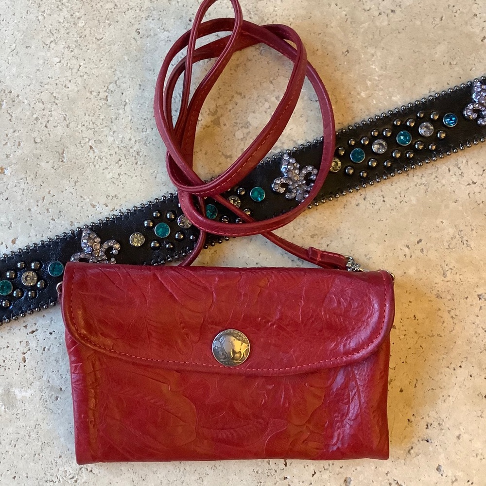 Red Leather Artisanal-Made Crossbody Bag
